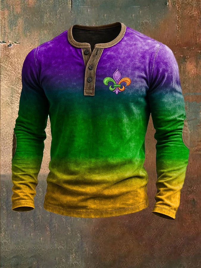 Mardi Gras Henley Shirt Fleur De Lis Mardi Gras Apparel Gift Ideas For Husband