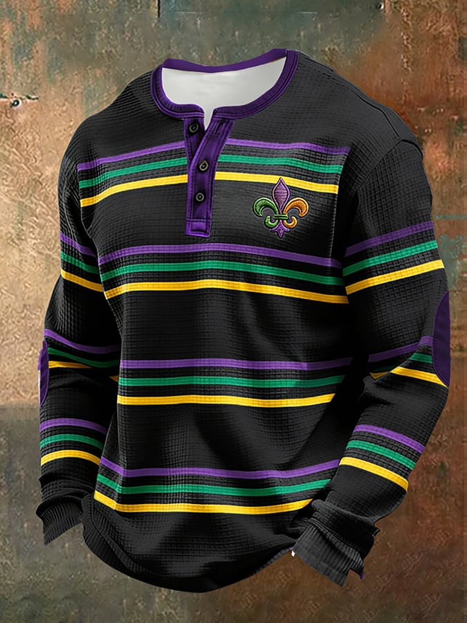 Mardi Gras Henley Shirt New Orleans T-Shirt Mens Mardi Gras Clothing Gifts For Brother