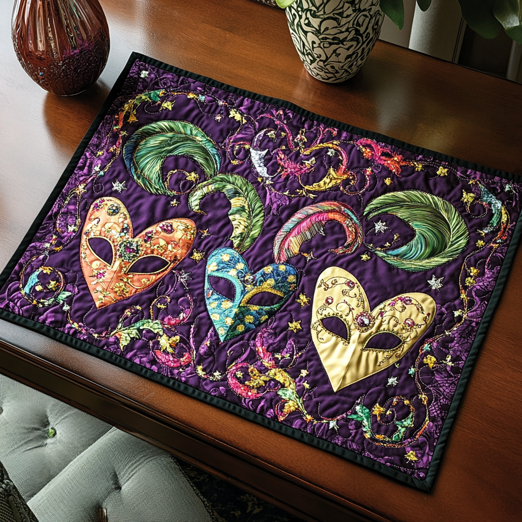 Mardi Gras Jubilee Quilted Place Mat Christmas Kitchen Decor Christmas Gift Ideas For My Wife
