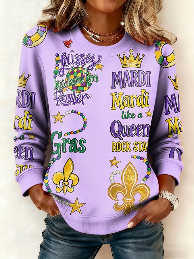 Mardi Gras Like A Queen Waffle Sweatshirt Mardi Gras Shirts Women Gifts For Mom Mardi Gras Like A Queen Waffle Sweatshirt Mardi Gras Shirts Women Gifts For Mom