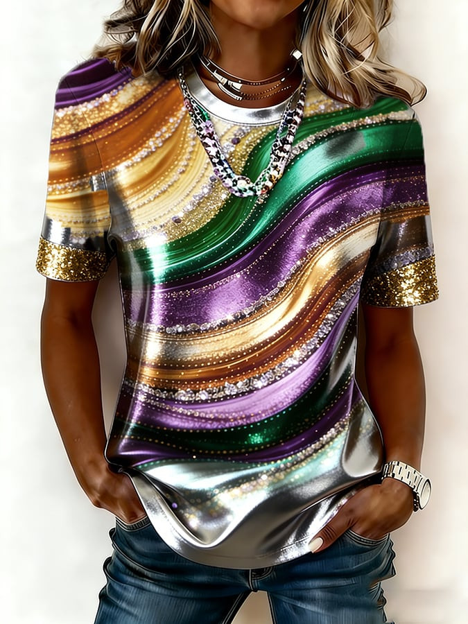 Mardi Gras Shirt Fleur De Lis Mardi Gras Womens Clothing New Orleans T-Shirt Gifts For Wife