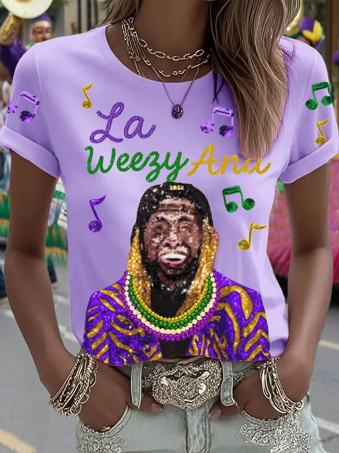 Mardi Gras Shirt Mardi Gras Women's Clothing La Weezy Ana T-Shirt Gift Ideas For Wife