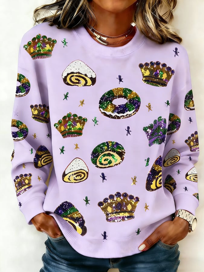 Mardi Gras Sweatshirt Cute Clothes For Mardi Gras Holiday Clothing Gifts For Daughter