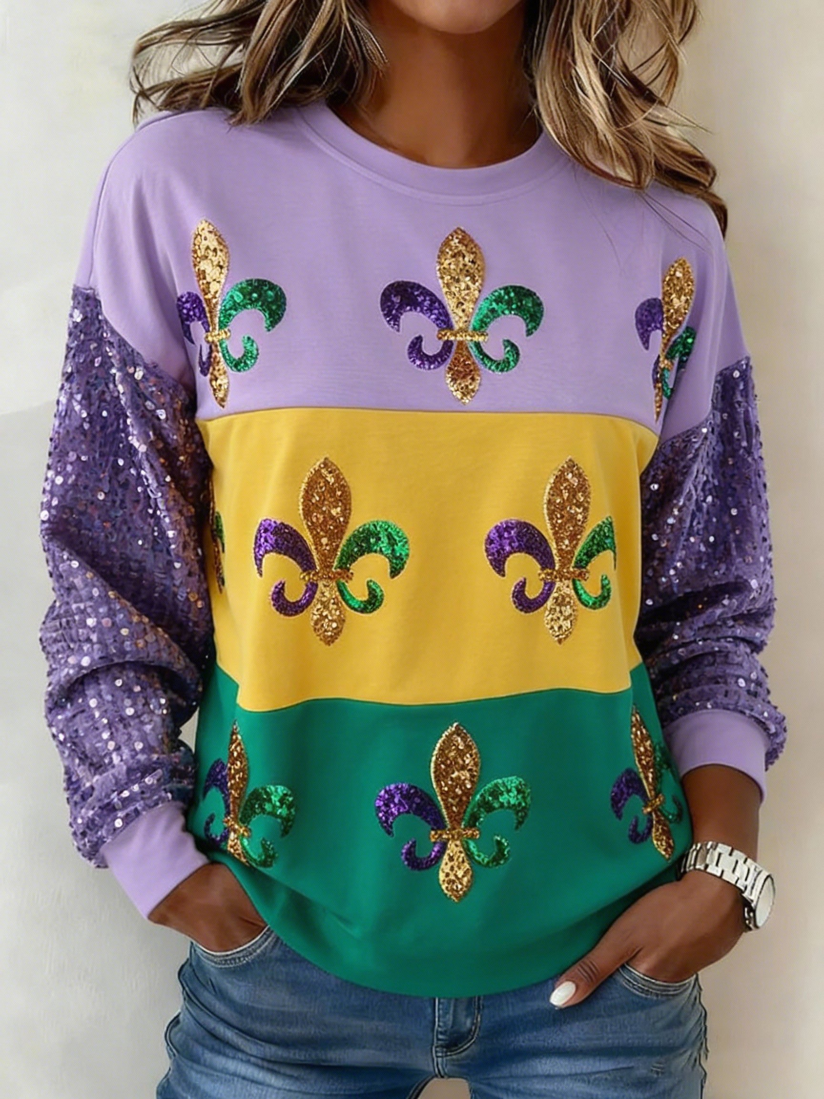 Mardi Gras Sweatshirt Cute Clothes For Mardi Gras Holiday Clothing Gifts For Mom