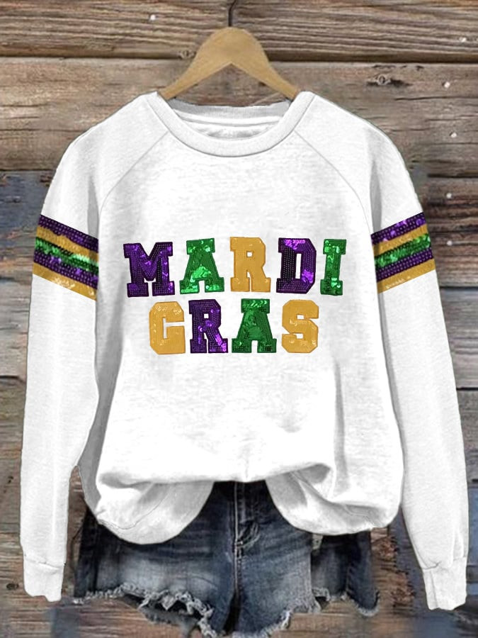 Mardi Gras Sweatshirt Mardi Gras Apparel Women Fat Tuesday Shirt Gifts For Mom