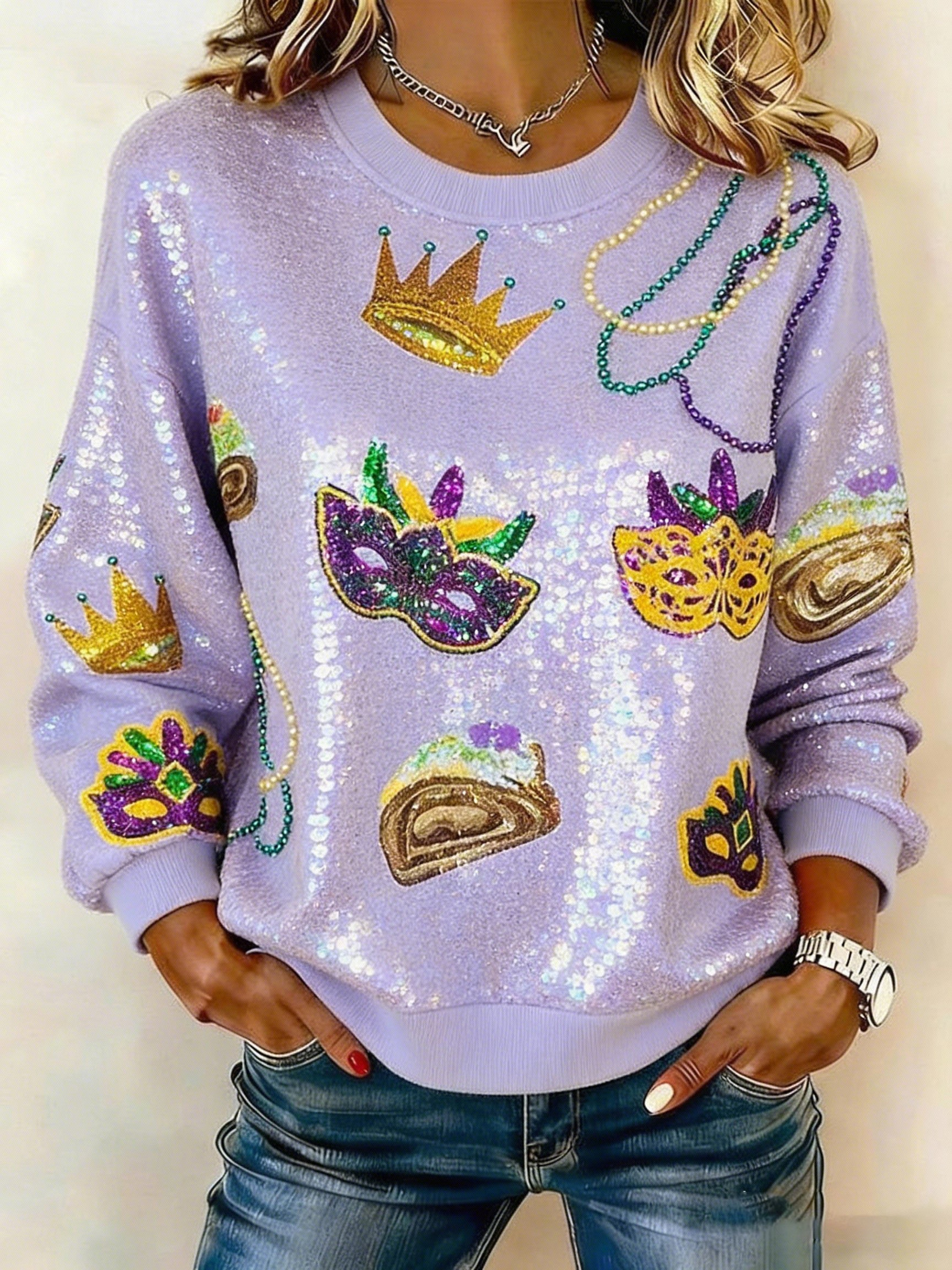 Mardi Gras Sweatshirt Mardi Gras Themed Clothes Gifts For Sister In Law Mardi Gras Sweatshirt Mardi Gras Themed Clothes Gifts For Sister In Law
