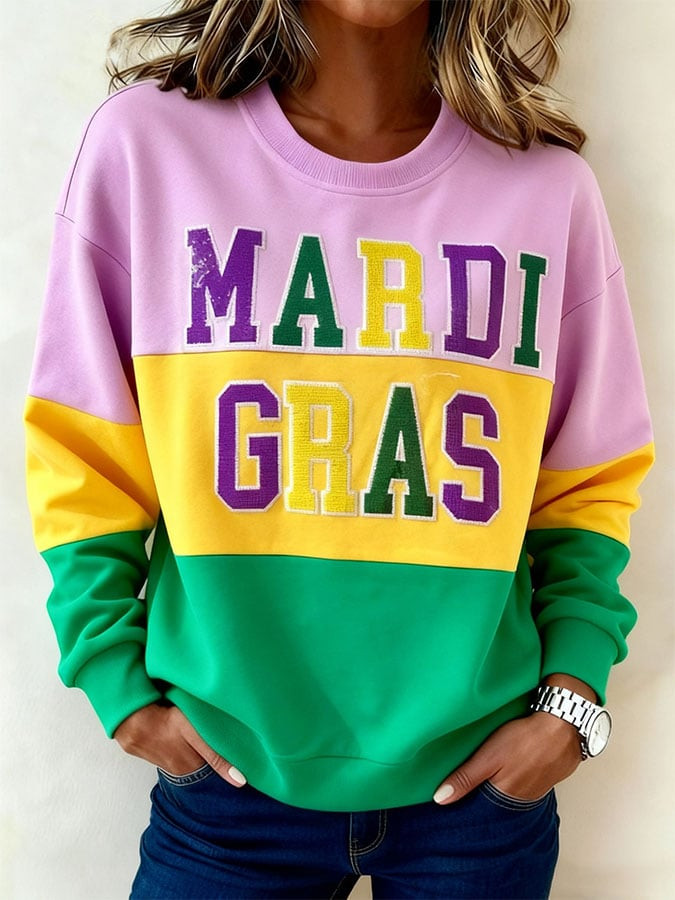 Mardi Gras Sweatshirt Mardi Gras Women's Shirts Present For Girlfriend