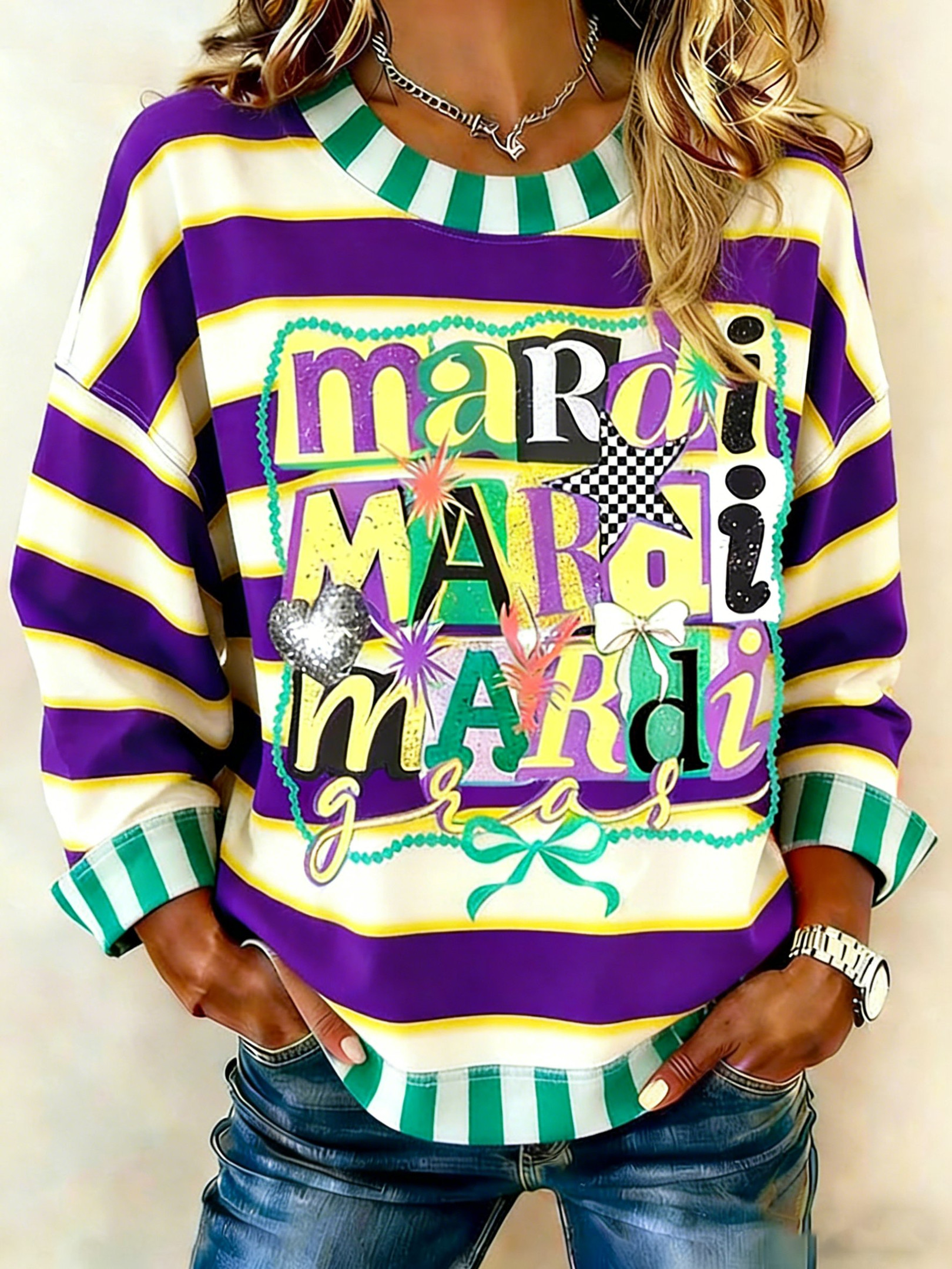 Mardi Gras Sweatshirt New Orleans Mardi Gras Holiday Clothes Cool Gifts For Her