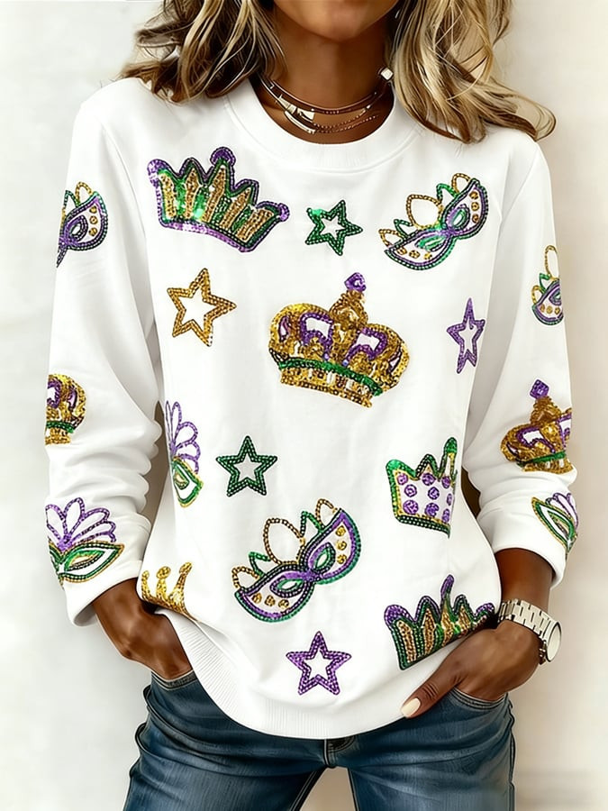 Mardi Gras Sweatshirt Women's Mardi Gras Apparel Gifts For Girlfriend