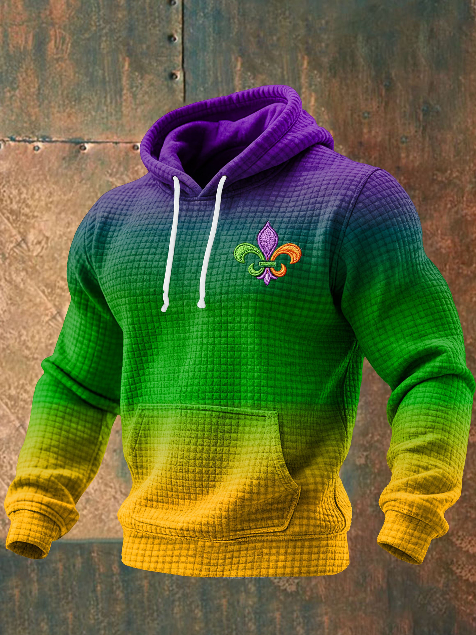 Mardi Gras Waffle Hoodie Fleur de Lis Mardi Mens Mardi Gras Clothing Gifts For Brother Mardi Gras Waffle Hoodie Fleur de Lis Mardi Mens Mardi Gras Clothing Gifts For Brother