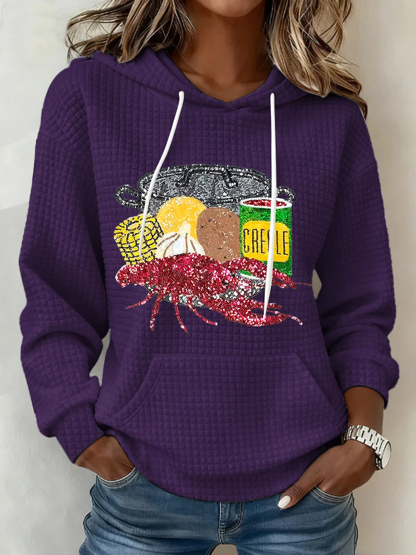 Mardi Gras Waffle Hoodie New Orleans Mardi Gras Hoodie Fleur De Lis Clothing Daughter Gifts