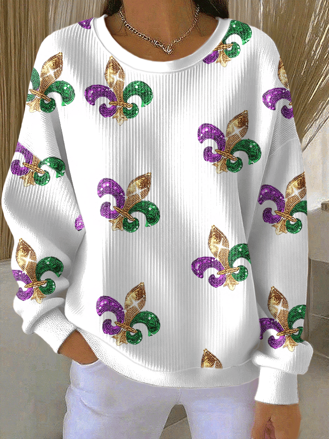 Mardi Gras Waffle Sweatshirt Mardi Gras Apparel For Women Gifts For Mom