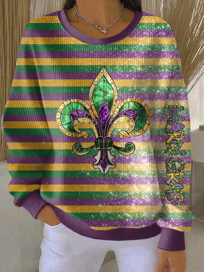 Mardi Gras Waffle Sweatshirt Mardi Gras Apparel For Women Gifts For Mother
