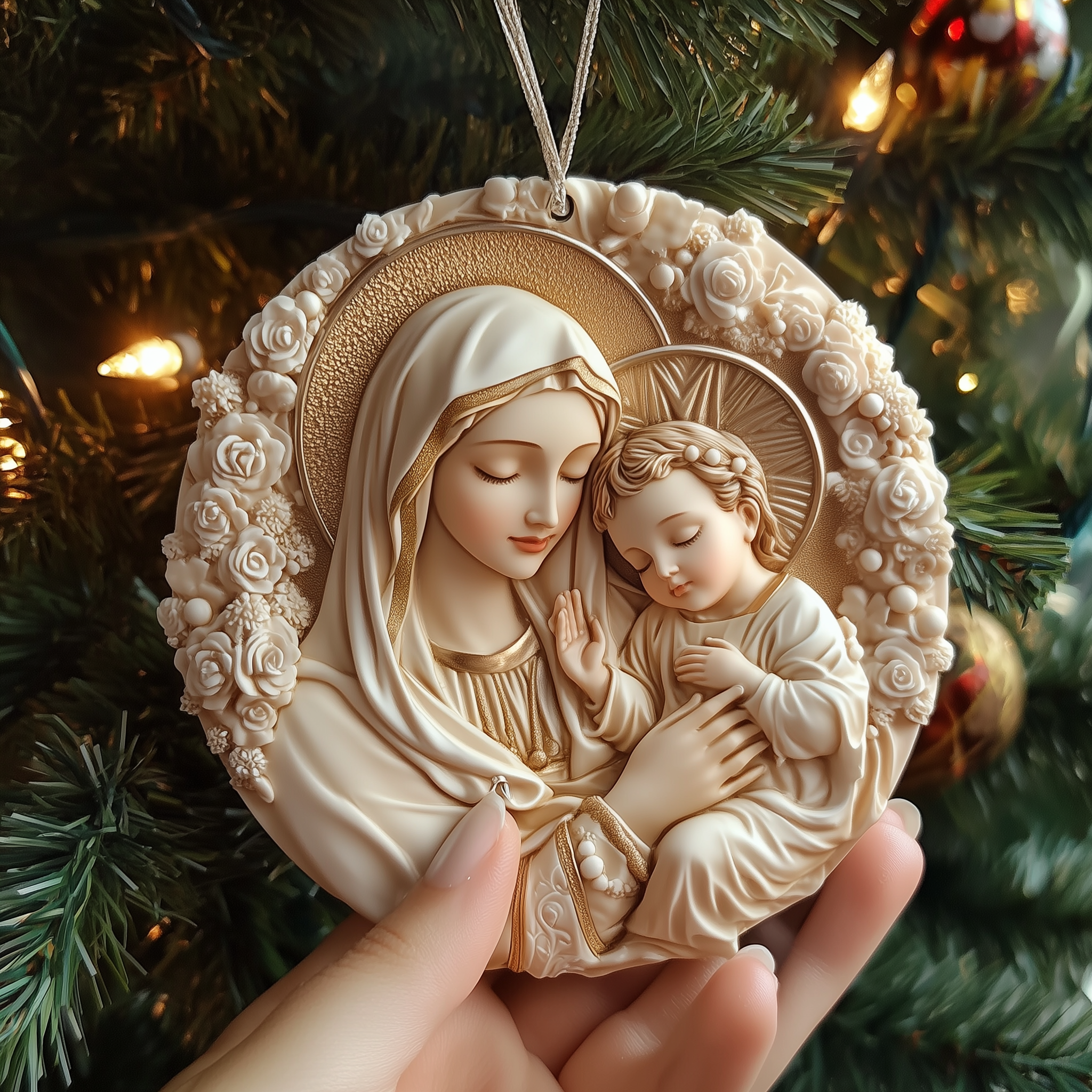 Maria And Baby Jesus Acrylic Ornament Christmas Ornament for Dad