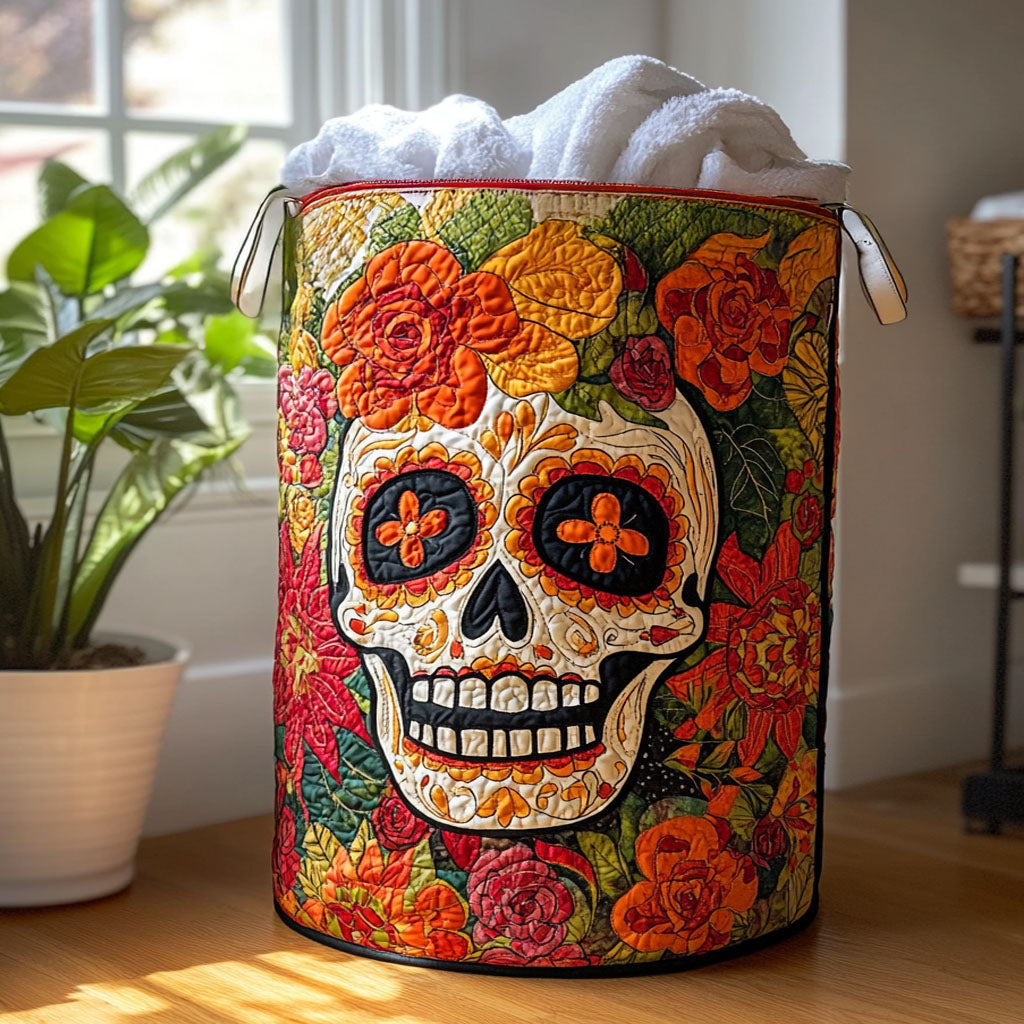 Marigold Magic Quilted Laundry Basket Summer Merch Vibes