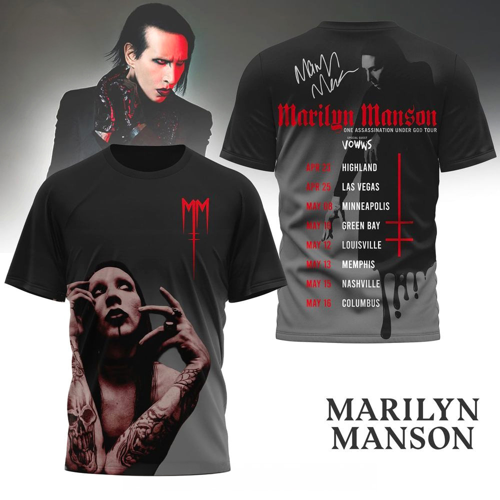 Marilyn Manson One Assassination Under God Tour T-Shirt Marilyn Manson Merch Gifts For Him