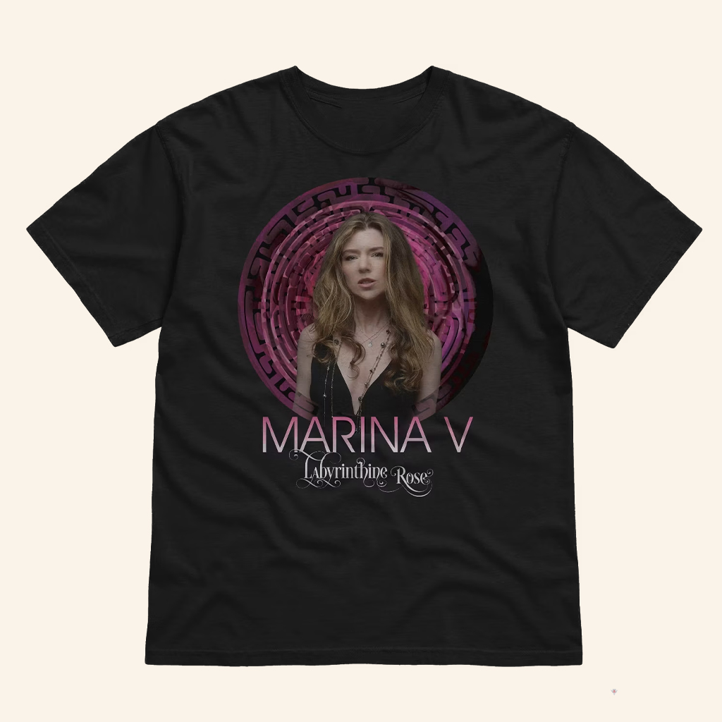 Marina V Merch Labyrinthine Rose Black T-Shirt Gift Ideas For Music Lovers