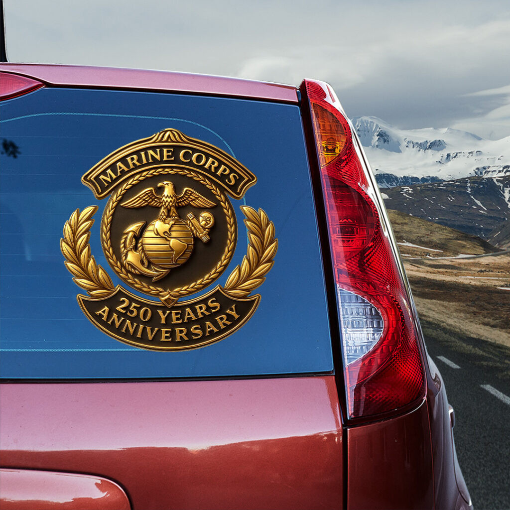 Marine Corps 250 Years Anniversary Car Sticker USMC Merch Best Gifts For Veterans