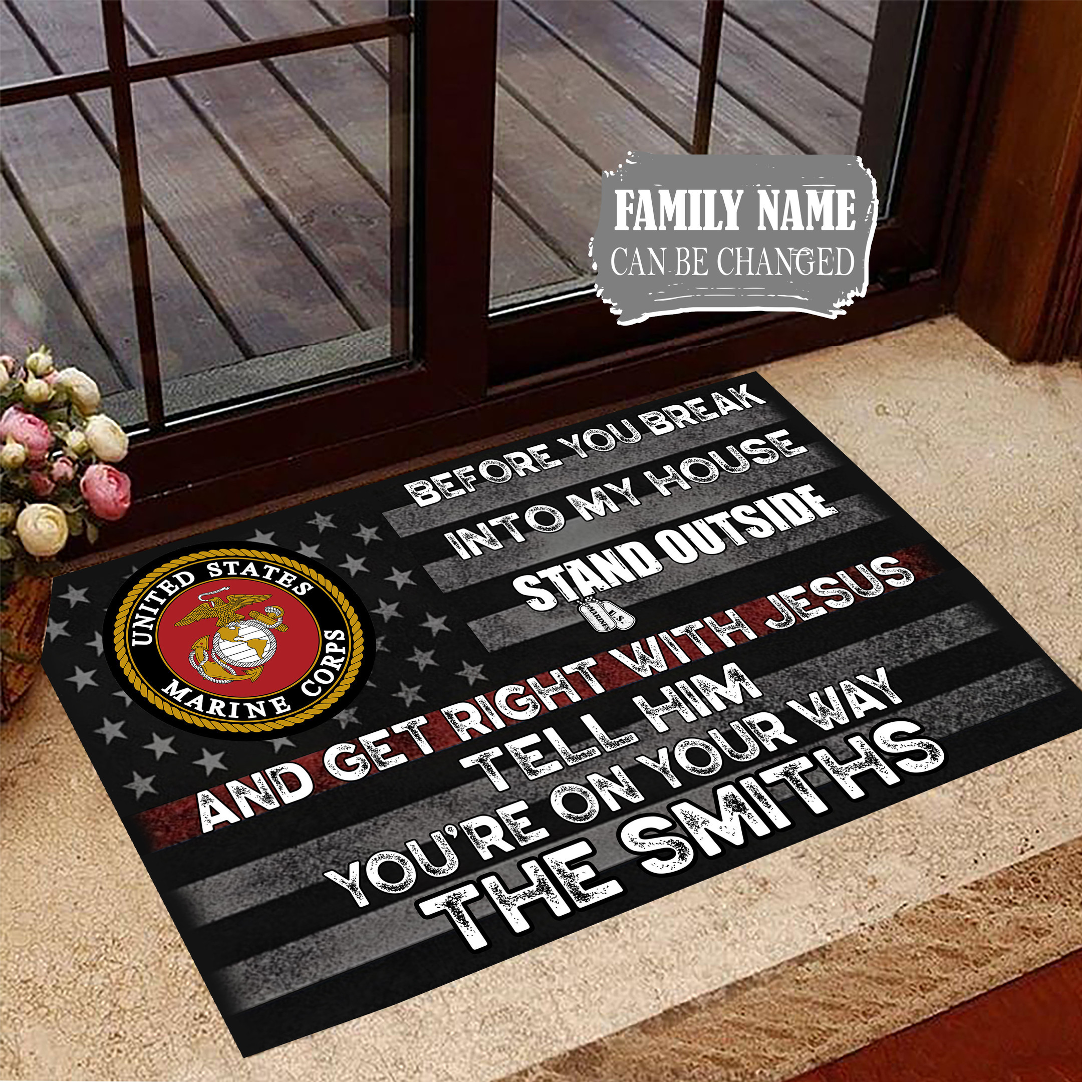 Marine Corps Before You Break Into My House Doormat Unique USMC Marine Corps Merchandise