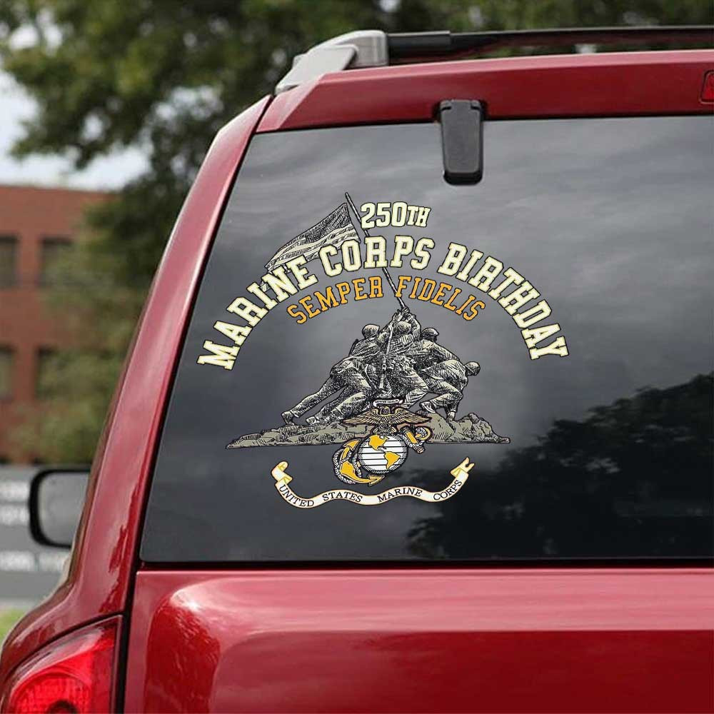 Marine Corps Birthday 250th Car Sticker Semper Fidelis USMC Merch Small Gifts For Veterans