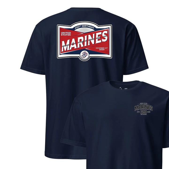 Marine Corps Birthday Label T Shirt 250th Anniversary Legacy Apparel Gift For Veterans