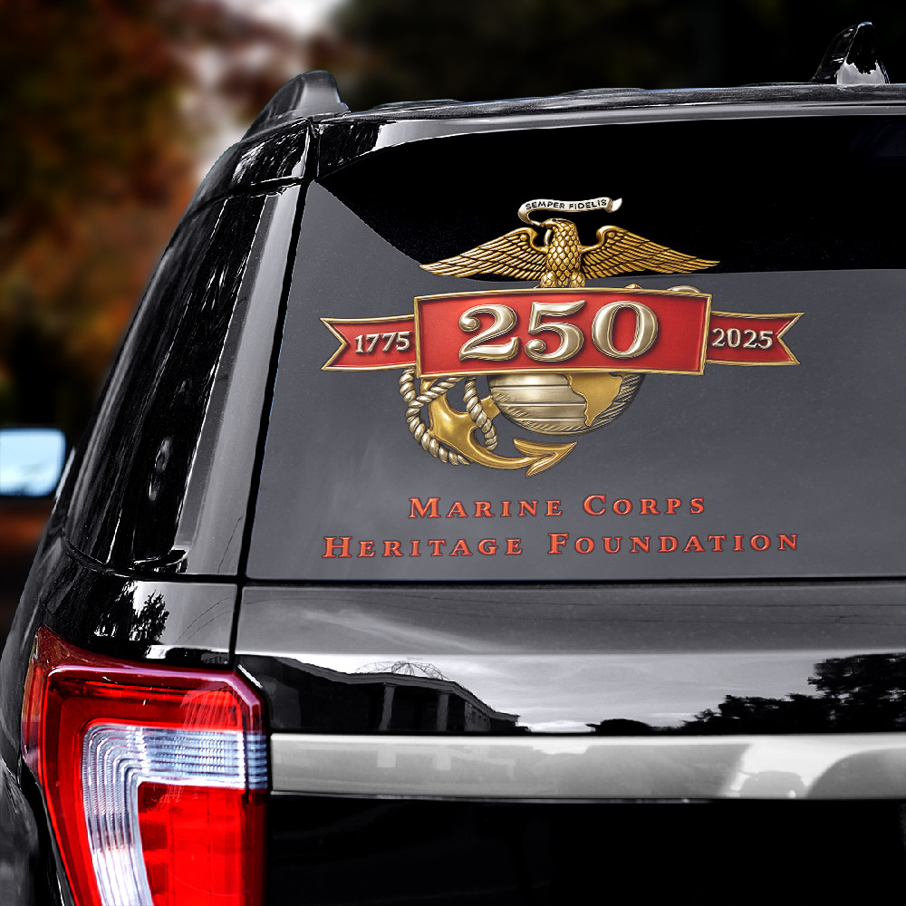 Marine Corps Heritage Foundation 250th Anniversary Car Sticker USMC Merch Gifts For Him