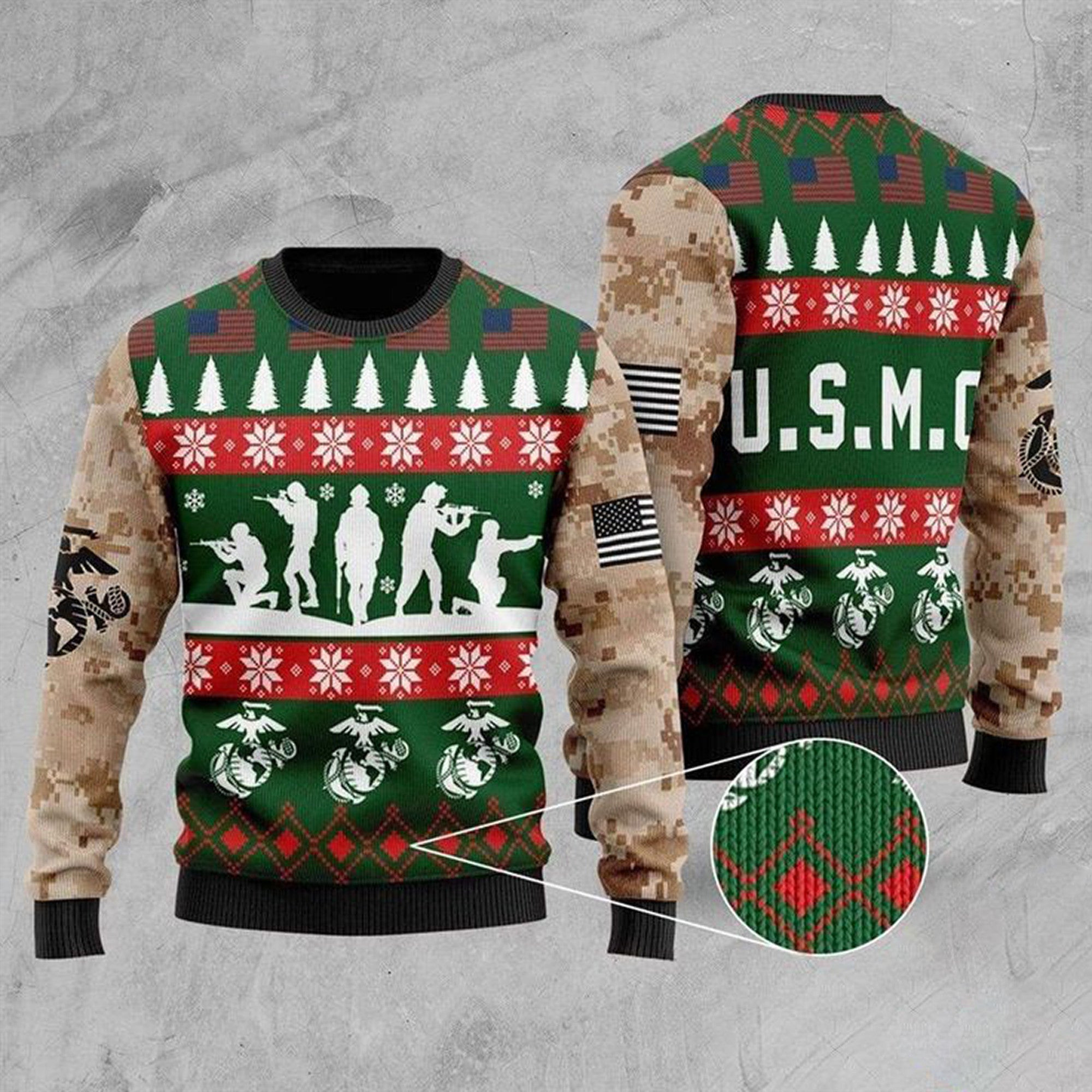 Marine Corps Veteran Ugly Christmas Sweater USMC Christmas Gifts For Veterans Marine Corps Veteran Ugly Christmas Sweater USMC Christmas Gifts For Veterans