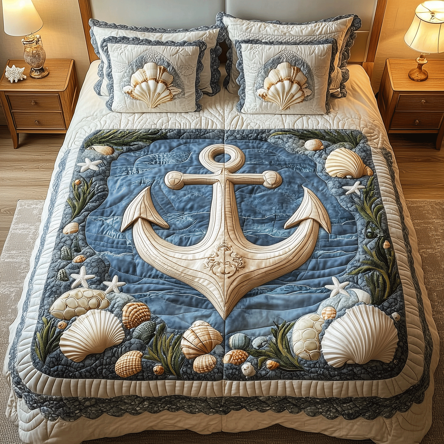 Marine Escape Quilted Bedding Set Thoughtful Bedroom Gift Idea for Any Occasion