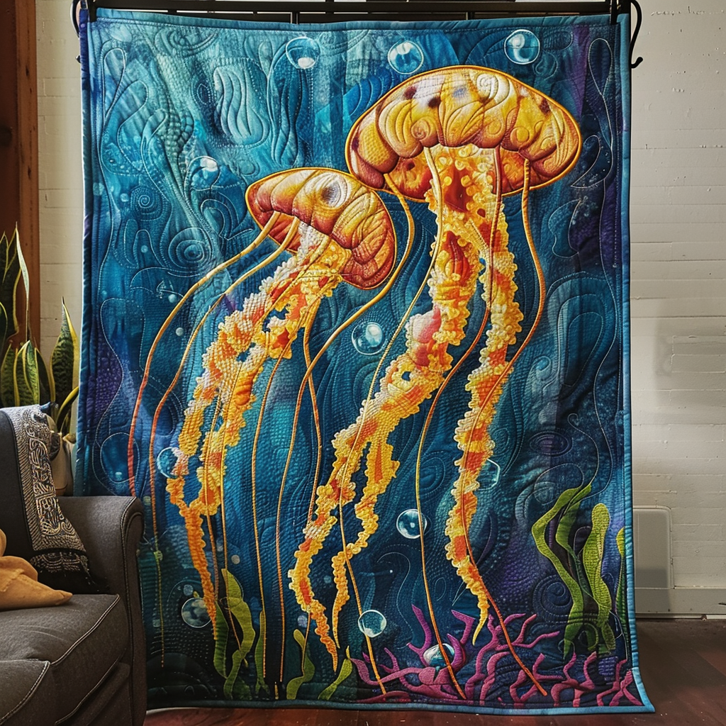Marine Majesty Quilted Blanket Christmas Gifts For Ocean Lovers
