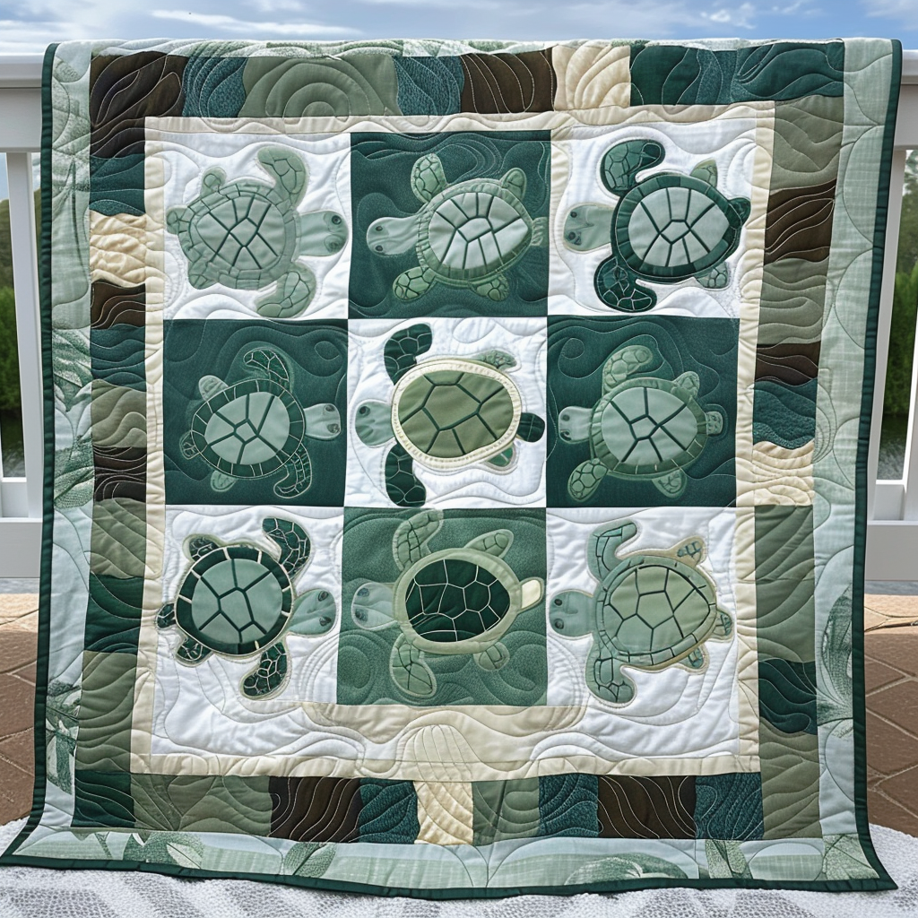 Marine Majesty Quilted Blanket Turtle Gifts For Adults