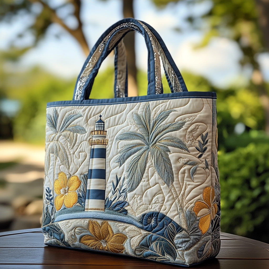Marine Tower Quilted Tote Bag Ocean Beach Themed Presents