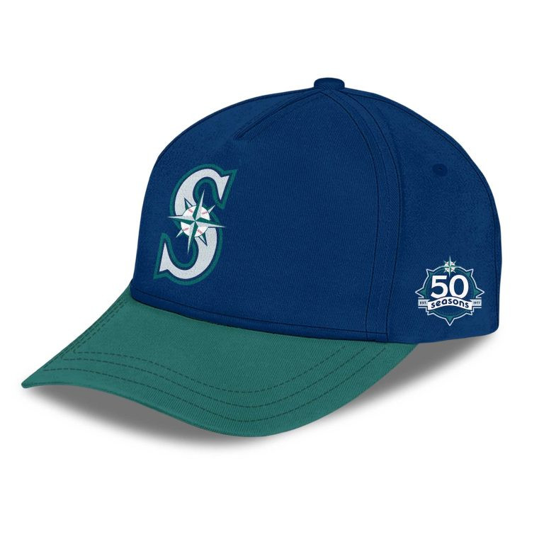 Mariners 50 Seasons Celebration 1977 2026 Hat Seattle Mariners Baseball Cap Gift For Brother
