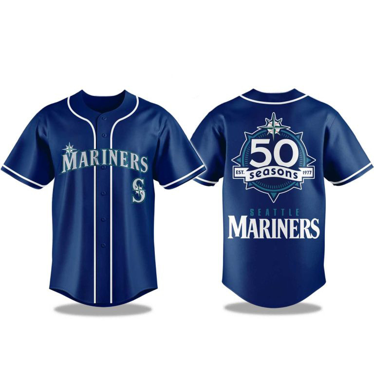 Mariners 50 Seasons Celebration 1977 2026 Jersey Baseball Merch Father's Day Gift