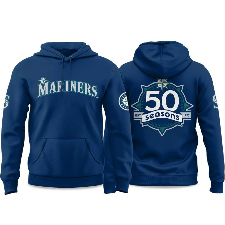 Mariners 50 Seasons Celebration EST 1977 2026 Hoodie Baseball Apparel Birthday Gift For Fans