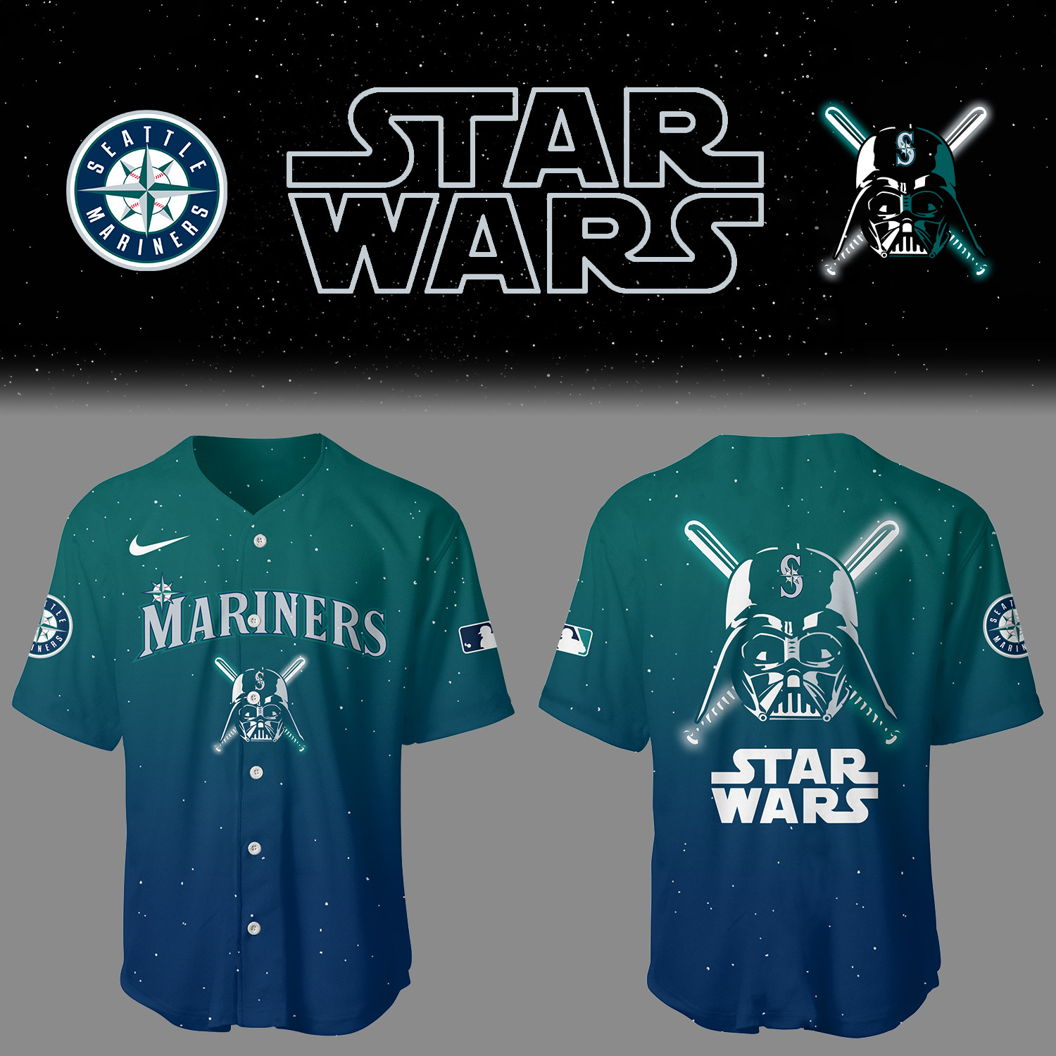 Mariners Baseball 2025 Limited "Mariners x Star Wars" Jersey Presents For Baseball Lovers