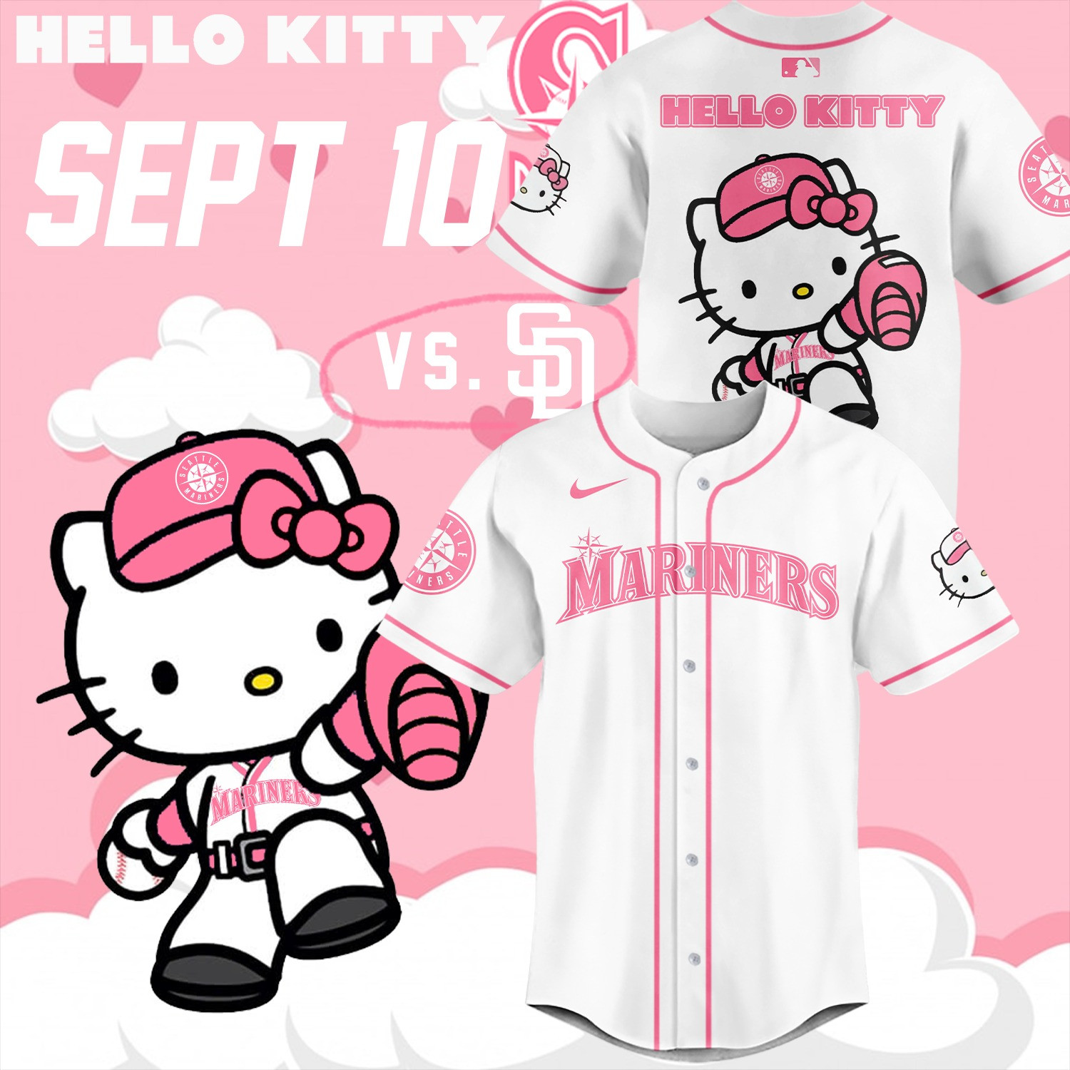 Mariners Hello Kitty Night September 10th Jersey Best Gifts For New Moms