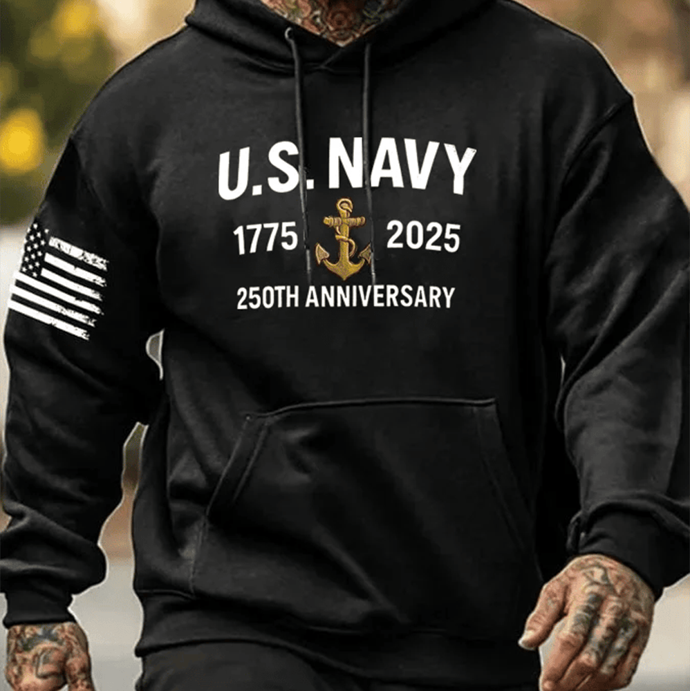 Marines US Navy Veteran Hoodie Celebrating U.S. History Patriotic Military Clothing