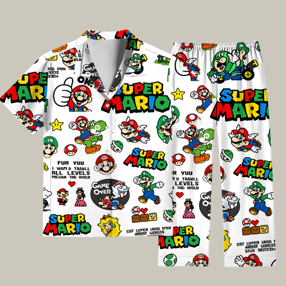 Mario Characters Pajama Set Funny Xmas Clothing Great Christmas Gifts For Wife