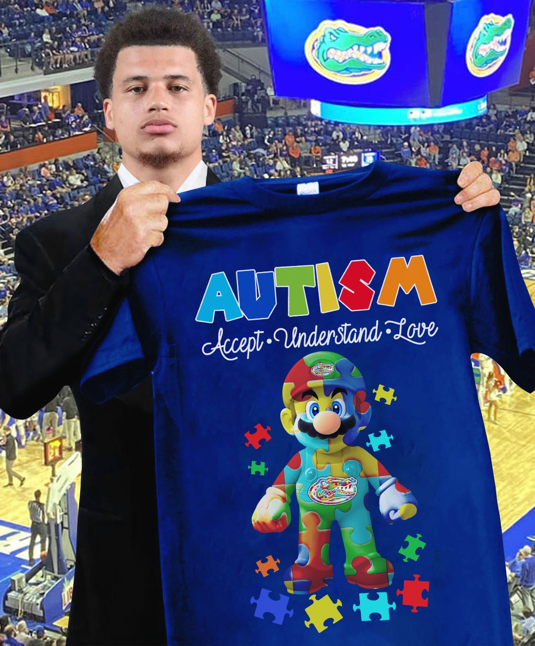 Mario Florida Gators Support Autism Awareness T-Shirt Accept Understand Fan Merch Gifts
