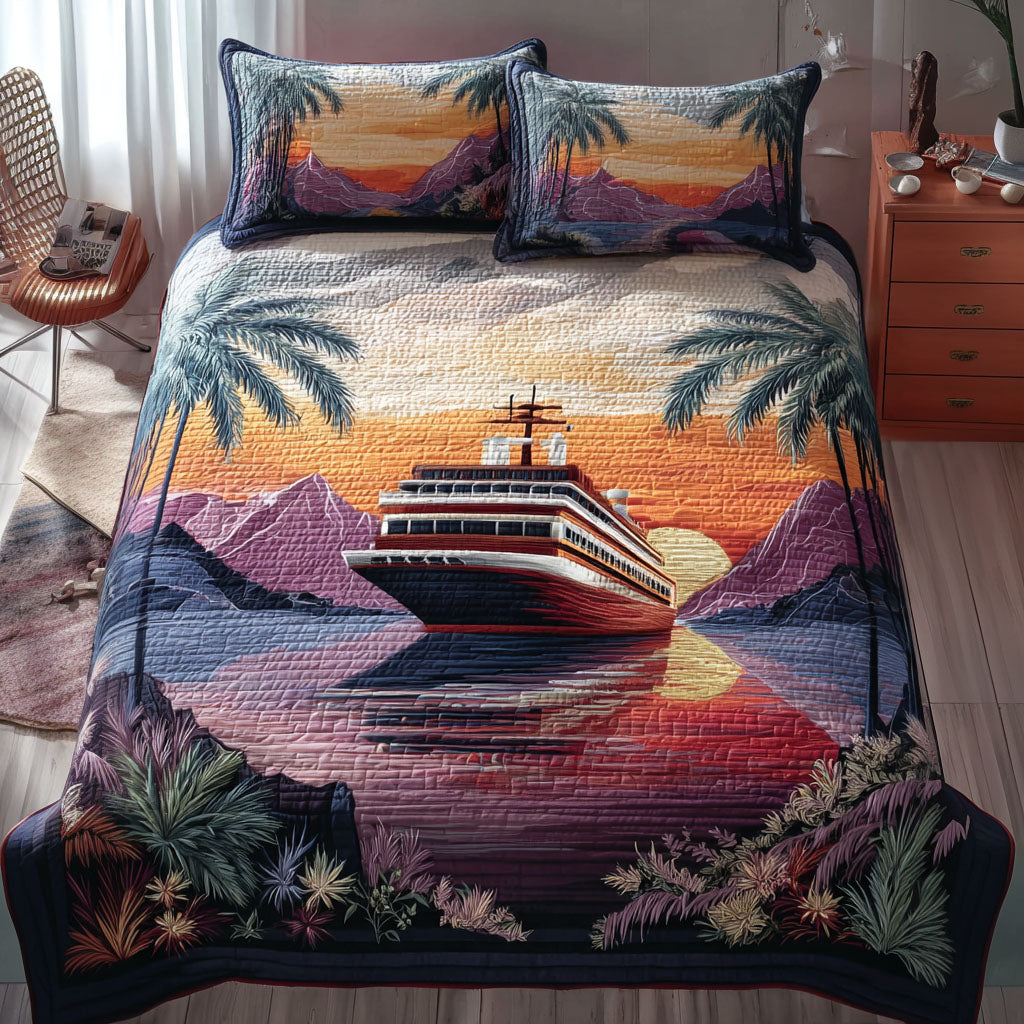 Maritime Majesty Quilted Bedding Set Best Bedspread Set Gift For Ocean Lover