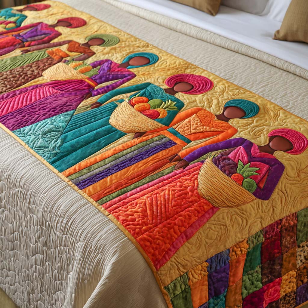 Market Queens Quilted Bed Runner Bedroom Decor Ideas Black History Month Gifts