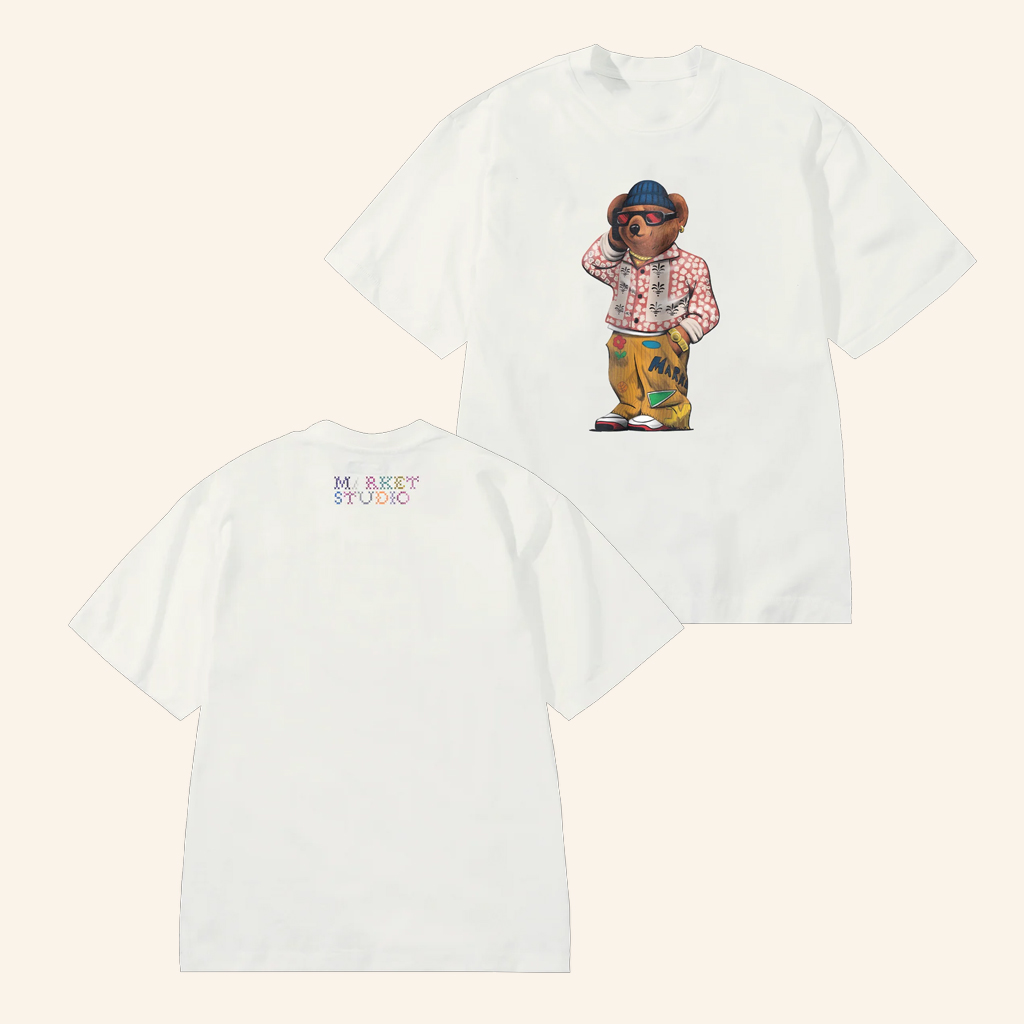 Market Studios Merch Folk Fitted Bear T-Shirt Christmas Presents For Boyfriend Market Studios Merch Folk Fitted Bear T-Shirt Christmas Presents For Boyfriend