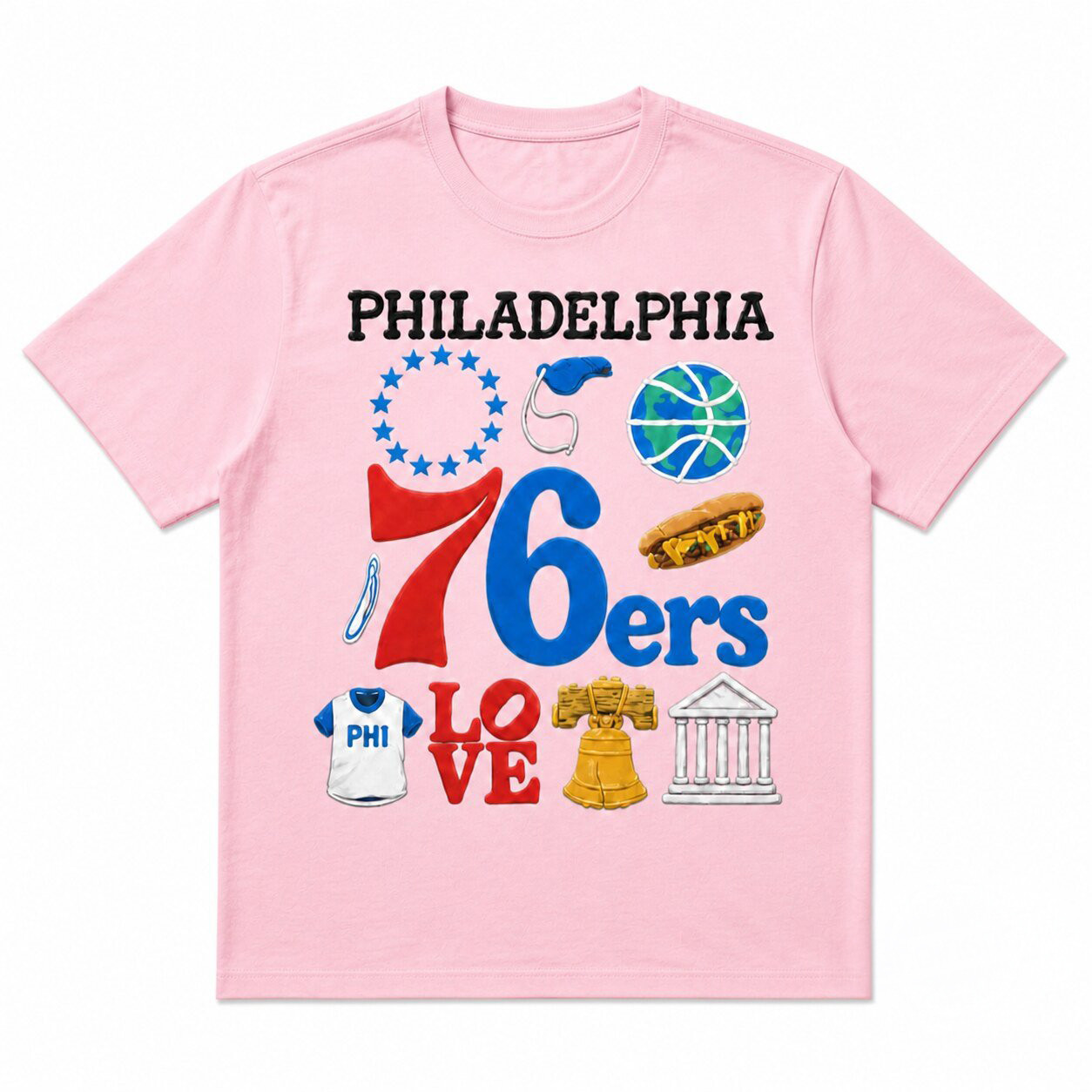 Market x NBA Philadelphia 76ers Claymation City T-Shirt Philadelphia 76ers Merch Gift Idea