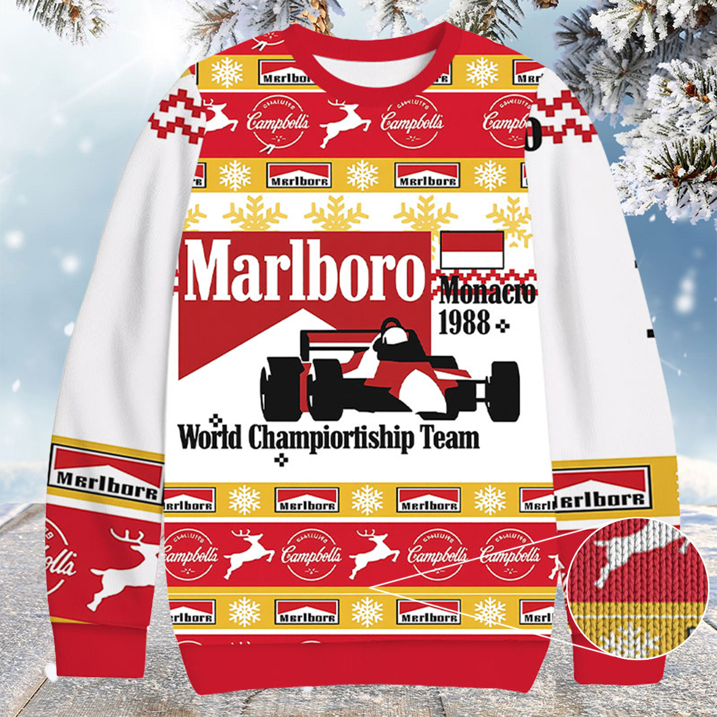Marlboro Monaco Christmas Ugly Sweater Cool Xmas Clothes Good Christmas Gifts