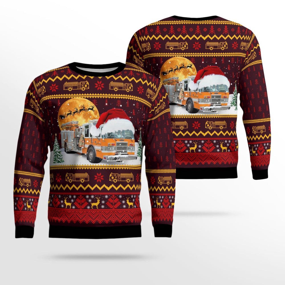 Marquette Township Fire Rescue Marquette Michigan Christmas AOP Ugly Sweater Christmas Unisex Sweaters Gift For Christmas