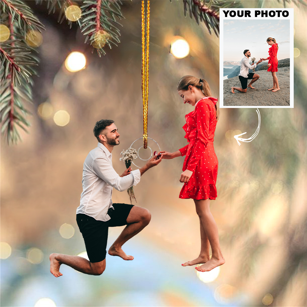 Marriage Proposal Personalized Photo Mica Ornament Christmas Valentine S Day Anniversa