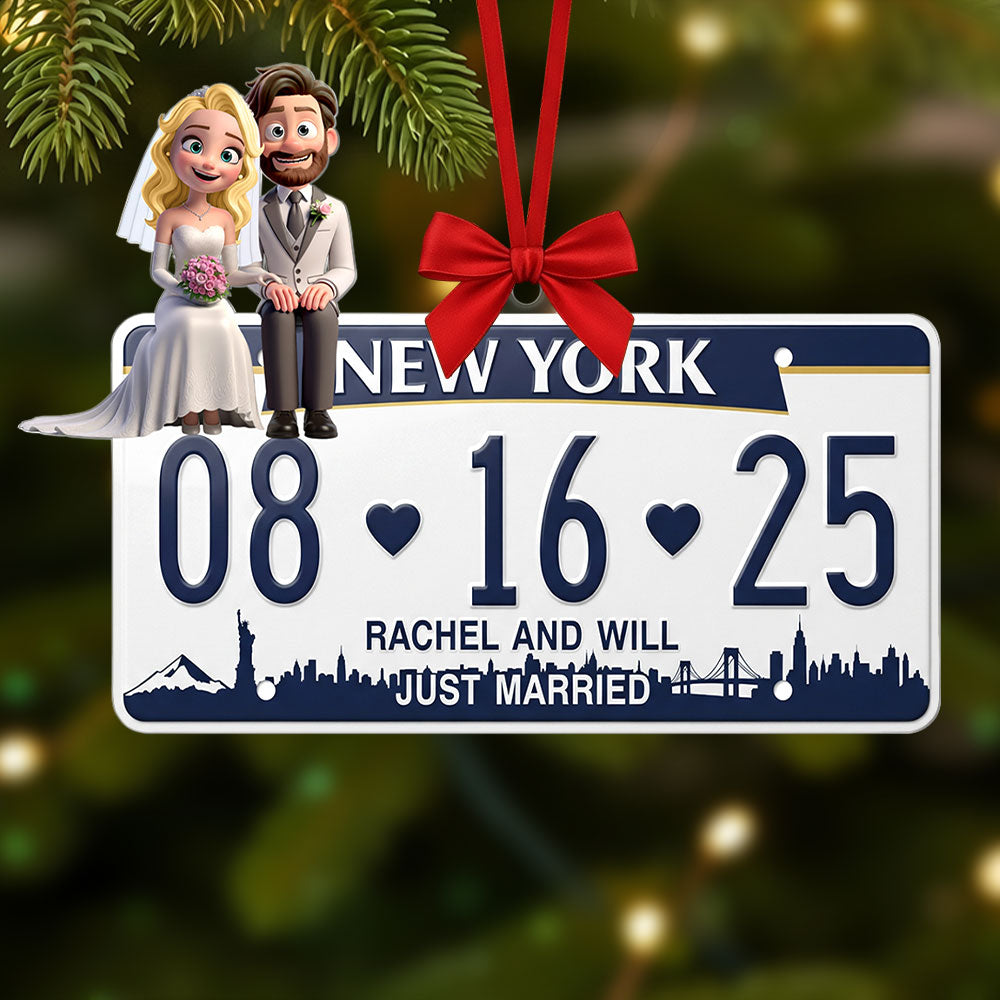 Married Couple License Plate Ornament - Personalized Gifts For Couple - Fun Holiday Ornament Gift Married Couple License Plate Ornament - Personalized Gifts For Couple - Fun Holiday Ornament Gift