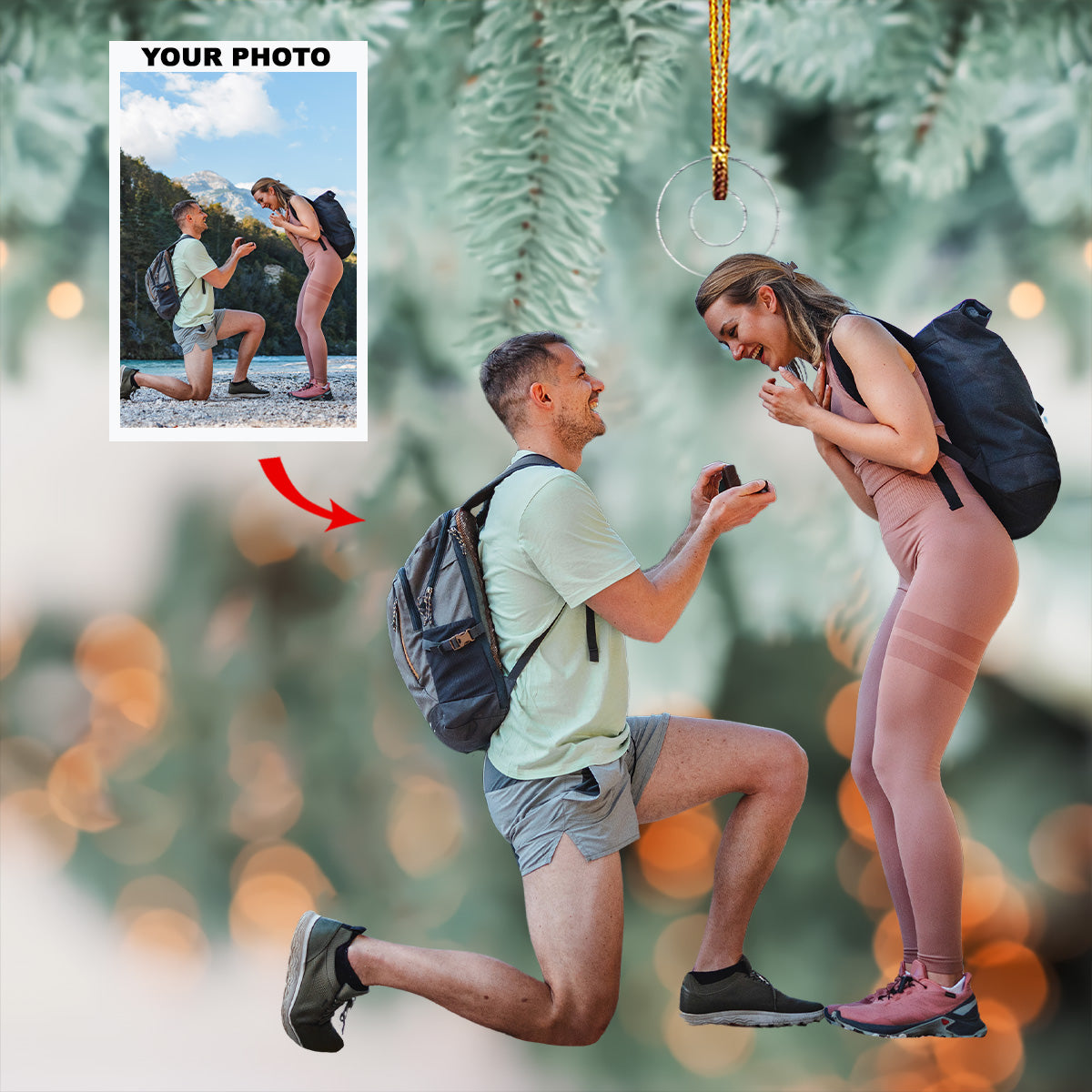 Marry Me Personalized Photo Mica Ornament Gift For Couple
