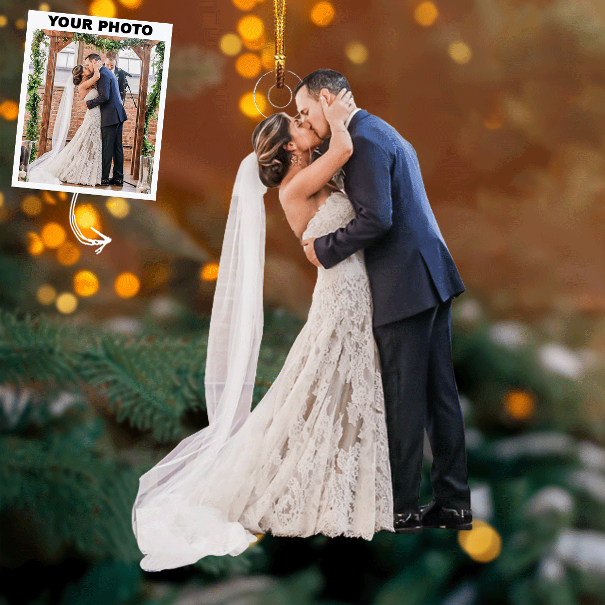 Marry You Personalized Photo Mica Ornament Gift For Couple