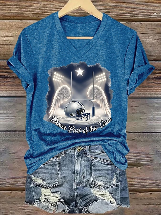 Marshawn Kneeland Forever Part Of The Team V-Neck Shirt Cowboy Kneeland Memorial Gifts